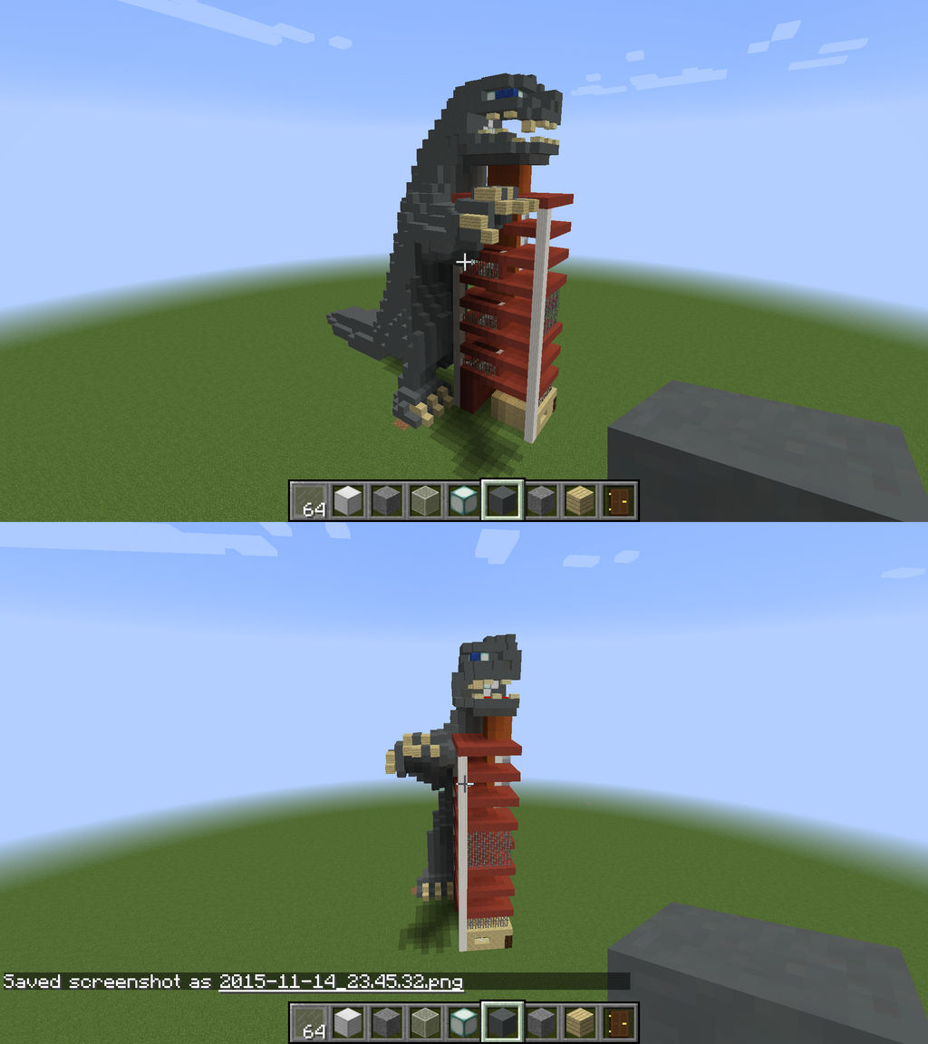 Minecraft Godzilla Build Tutorial How To Make A Godzilla Statue In Minecraft at Hayley Haynes blog