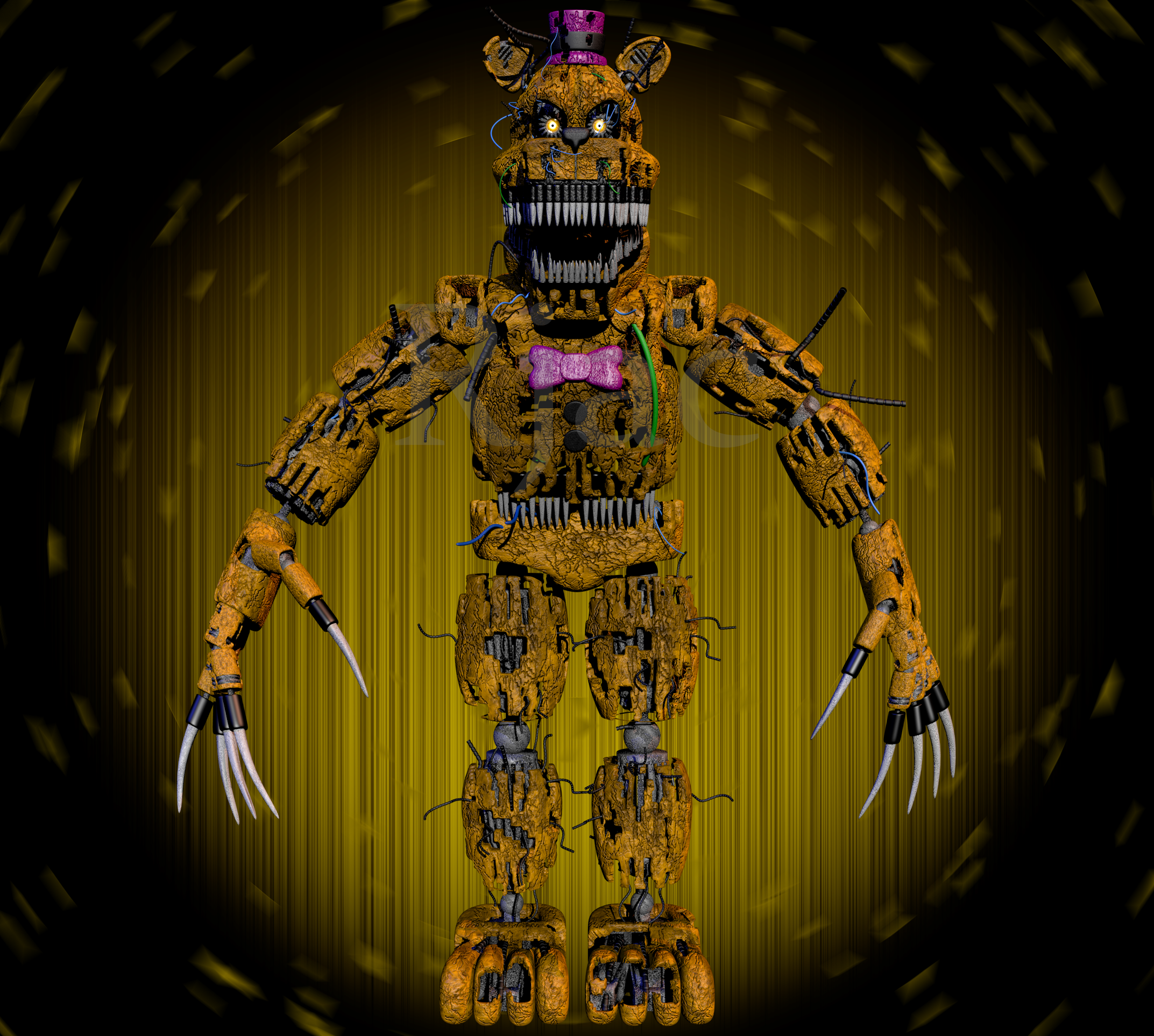 Nightmare Fredbear! by SmashingRenders.deviantart.com on @DeviantArt