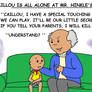Caillou and Mr. Hinkle
