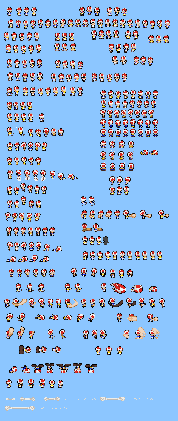 Mario Sprites 8 Bit Toad