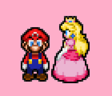 Peach kisses Mario (MLNG)