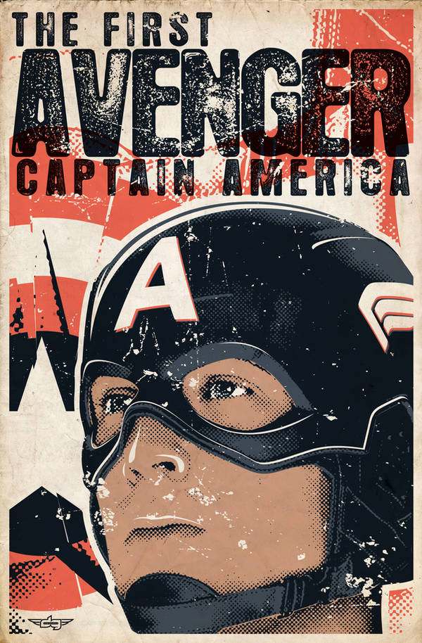 Captain America Retro Poster by AiDub