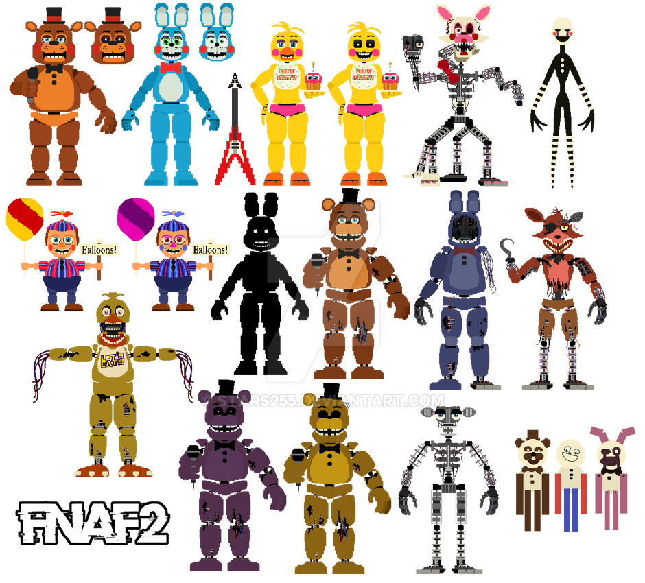 Fnaf 6-All animatronics by Diegopegaso87 on DeviantArt