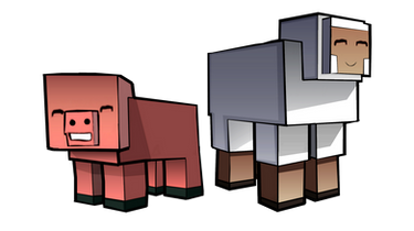 Minecraft Pig and Sheep