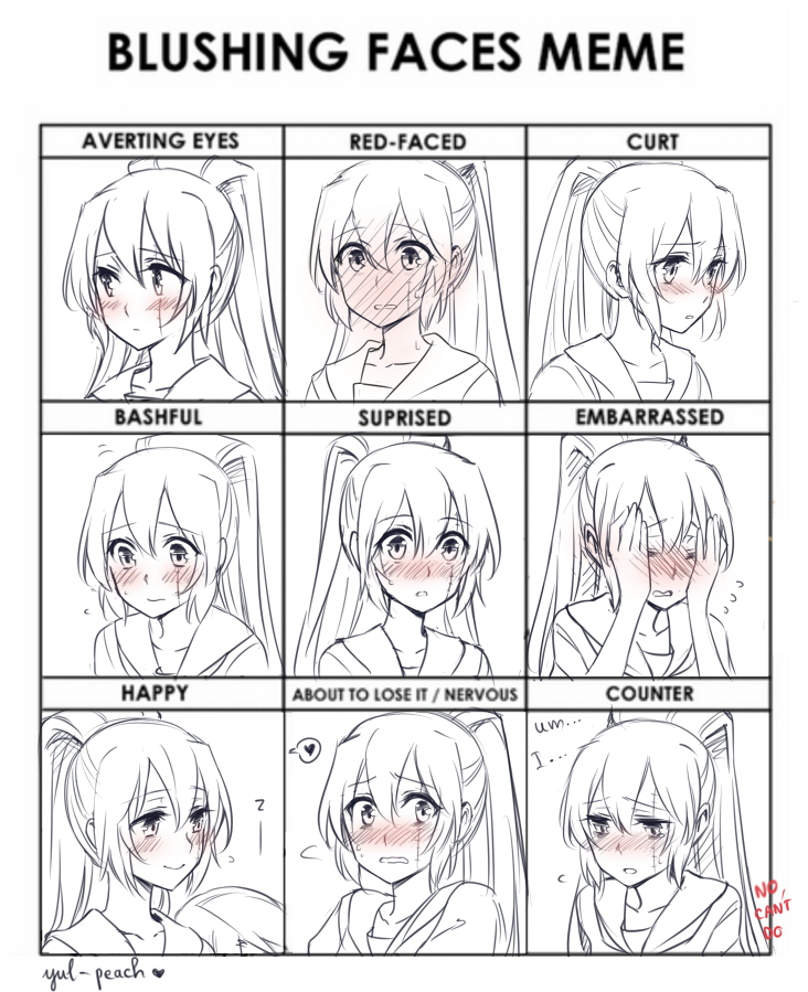 Blushing faces Meme