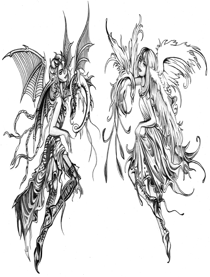 Good Evil Angels Tattoo Design By 13star On Deviantart Good Evil Angels Tattoo Design By 13star On Deviantart