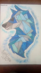 Blue Geometric Ice Wolf 
