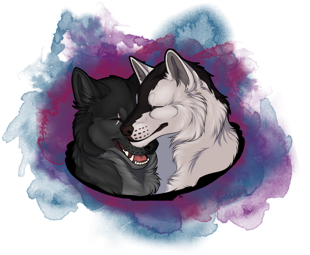 Wolf Couple Lineart 2017 by TrashKlng on DeviantArt