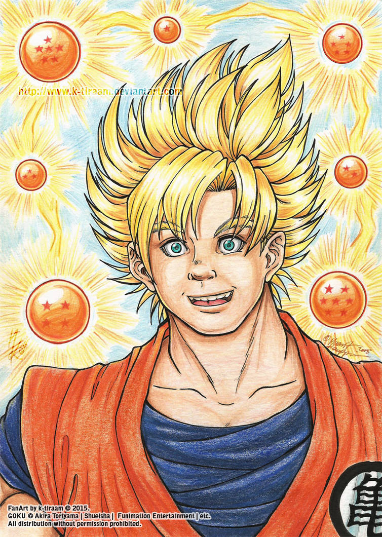 Smiling Super Saiyan Goku By K Tiraam On Deviantart