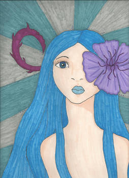 Blue haired girl
