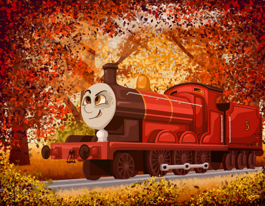 Red Engine In Autumn by StarPrince52 on DeviantArt