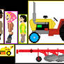 Alf, Dorothy & Bill Thompson ( +Yellow Tractor )