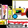 Alf, Dorothy and Bill Thompson ( +Yellow Tractor )