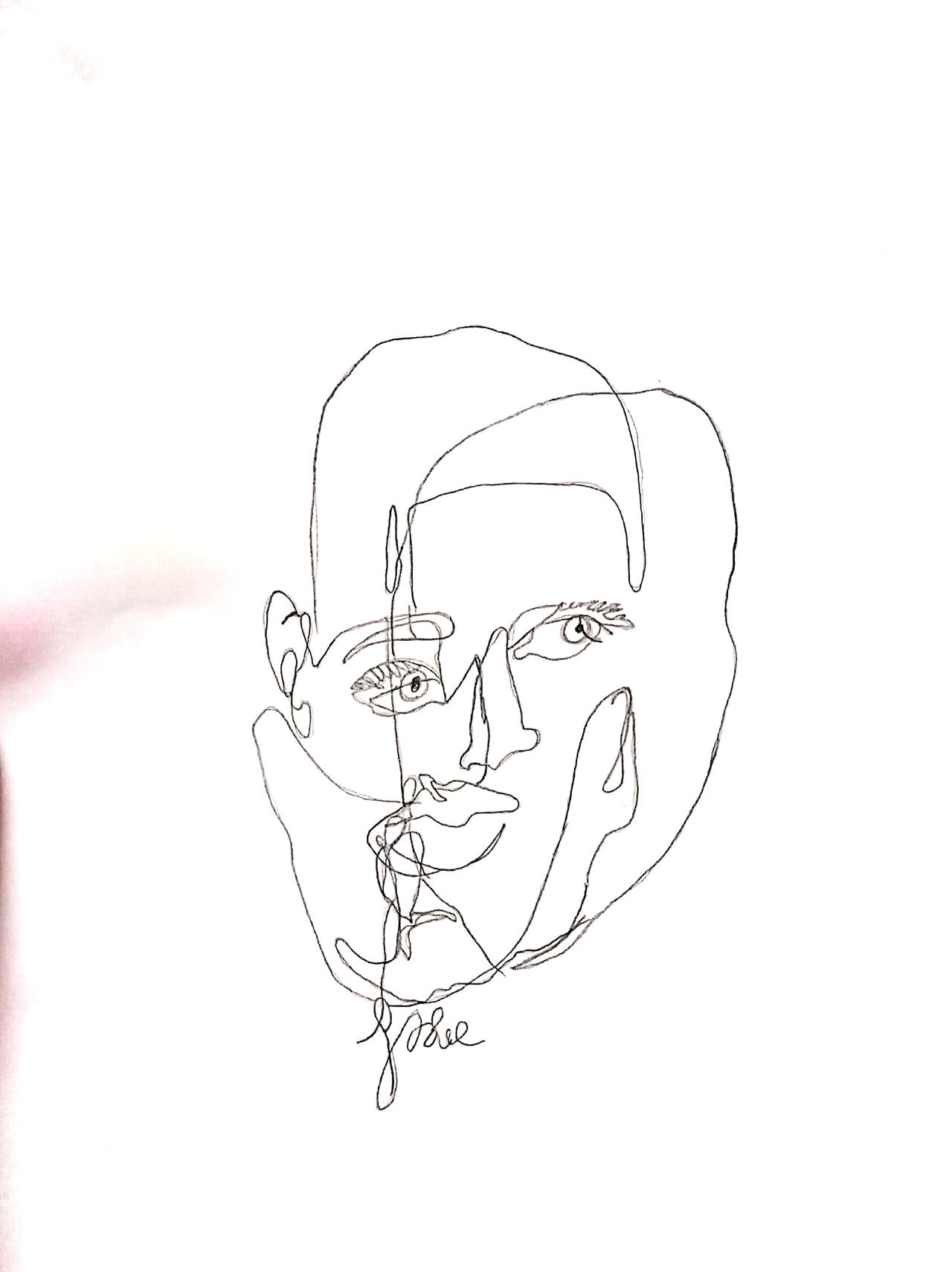 The First Blind contour drawing of a face by Kailee1101 on DeviantArt