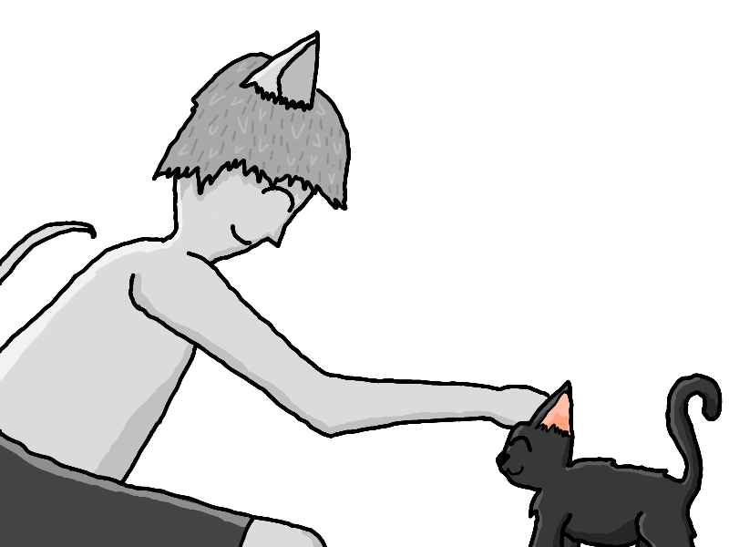 RQ: Ivan petting a cat!