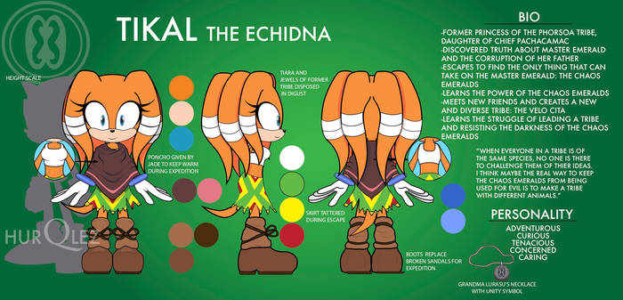 Tikal the Echidna AU Reference Sheet