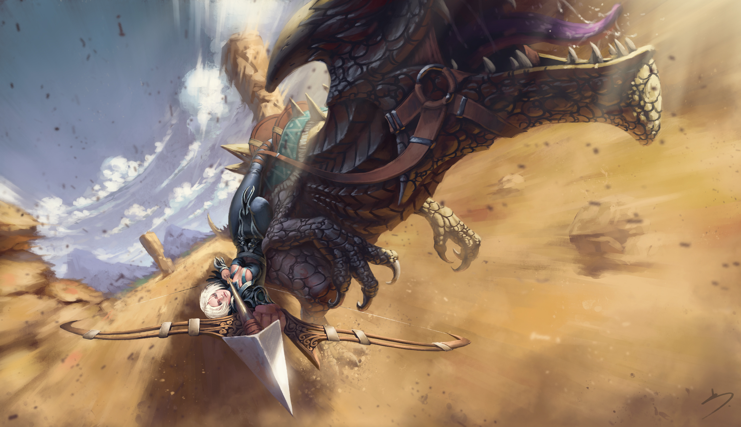 Guild Wars 2 Fan Art - Ranger and Raptor