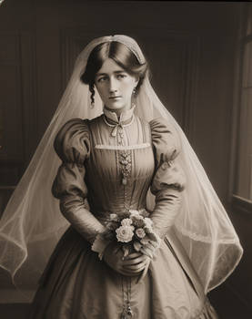 Vintage Bride in Sepia Tone