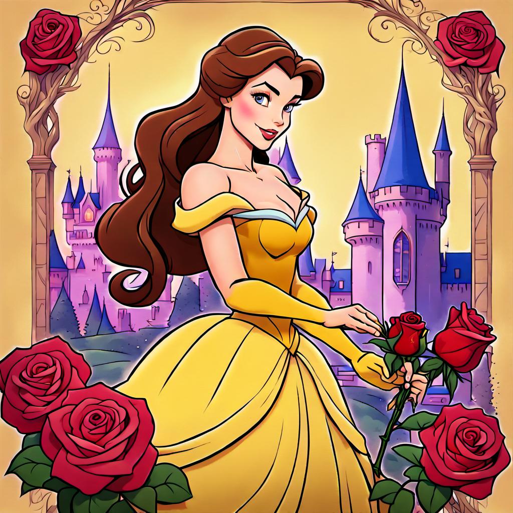 Disney Princess Belle with Roses by LordSopping1884 on DeviantArt