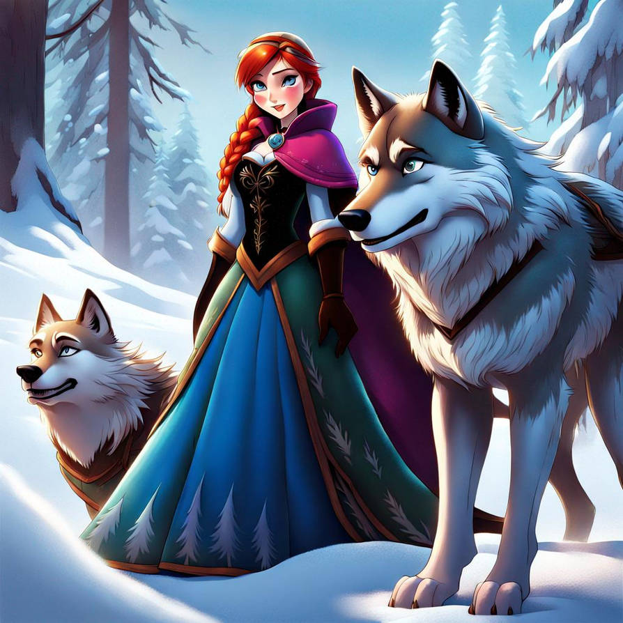 Disney Princess Anna and her wolves by LordSopping1884 on DeviantArt