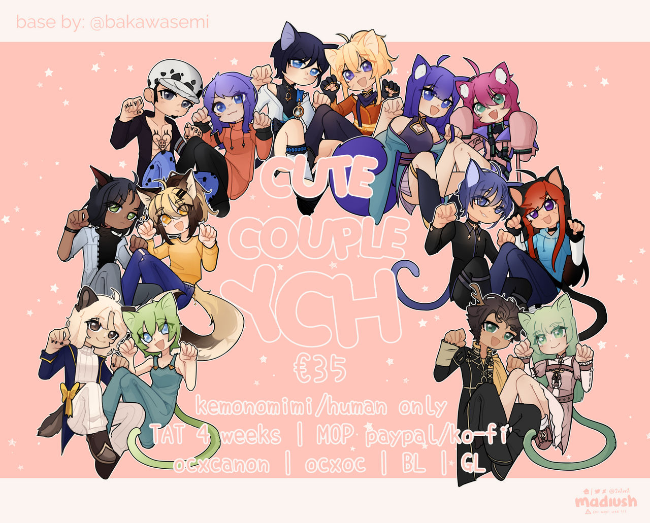 Hioshiru Ych Cute couple YCH commissions on Toyhouse