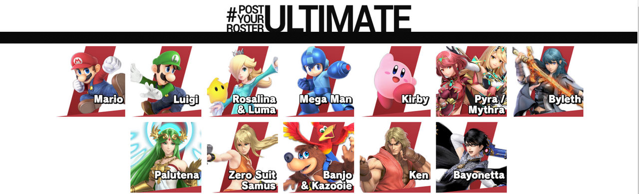 Smash Roster Names Ultimate My Smash Ultimate Roster by MarioLuigi25 on DeviantArt