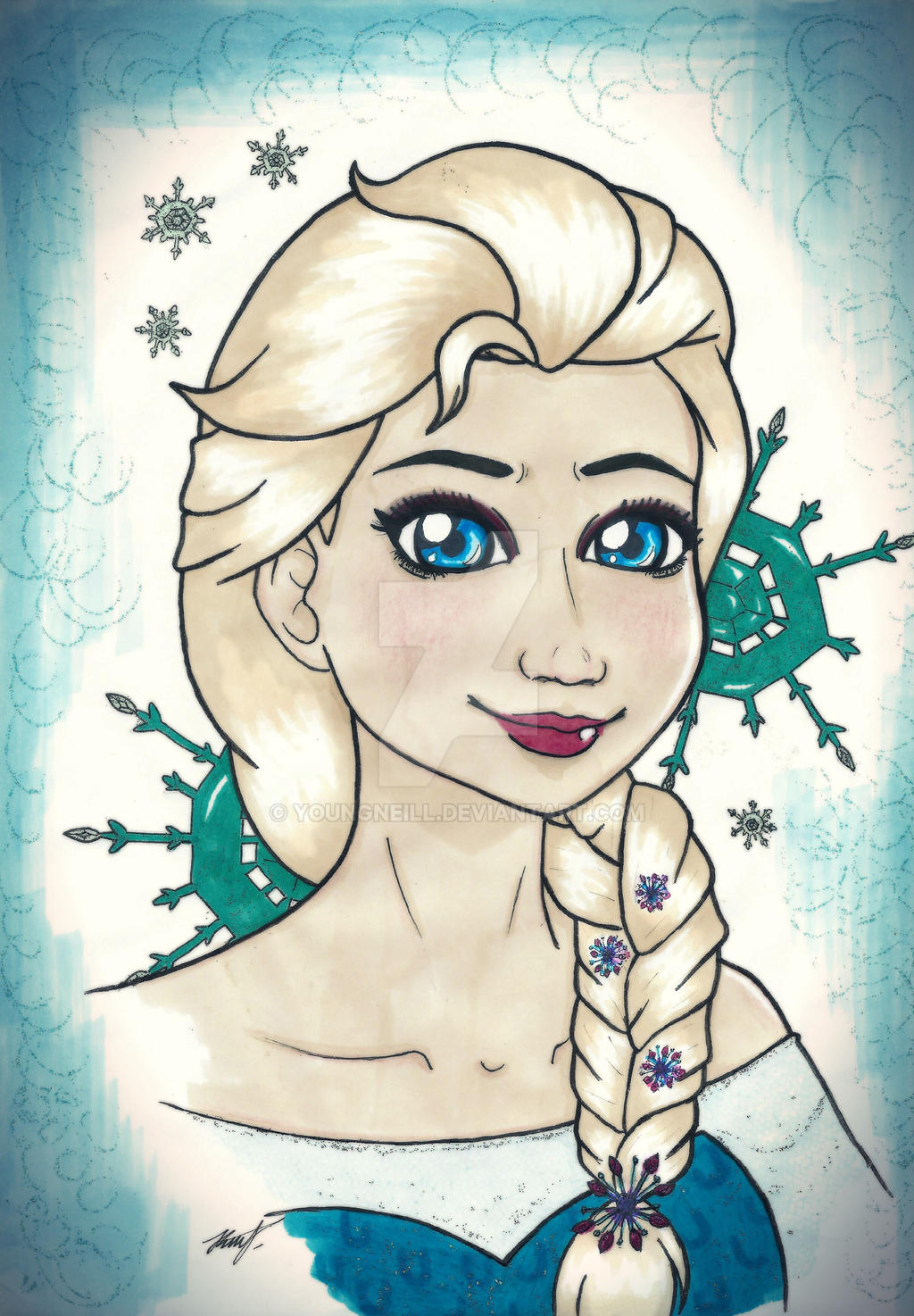 Elsa (Frozen portrait 1/2) by Youngneill on DeviantArt