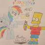 (Old Art) Rainbow Dash Hangin' With Bart Simpson