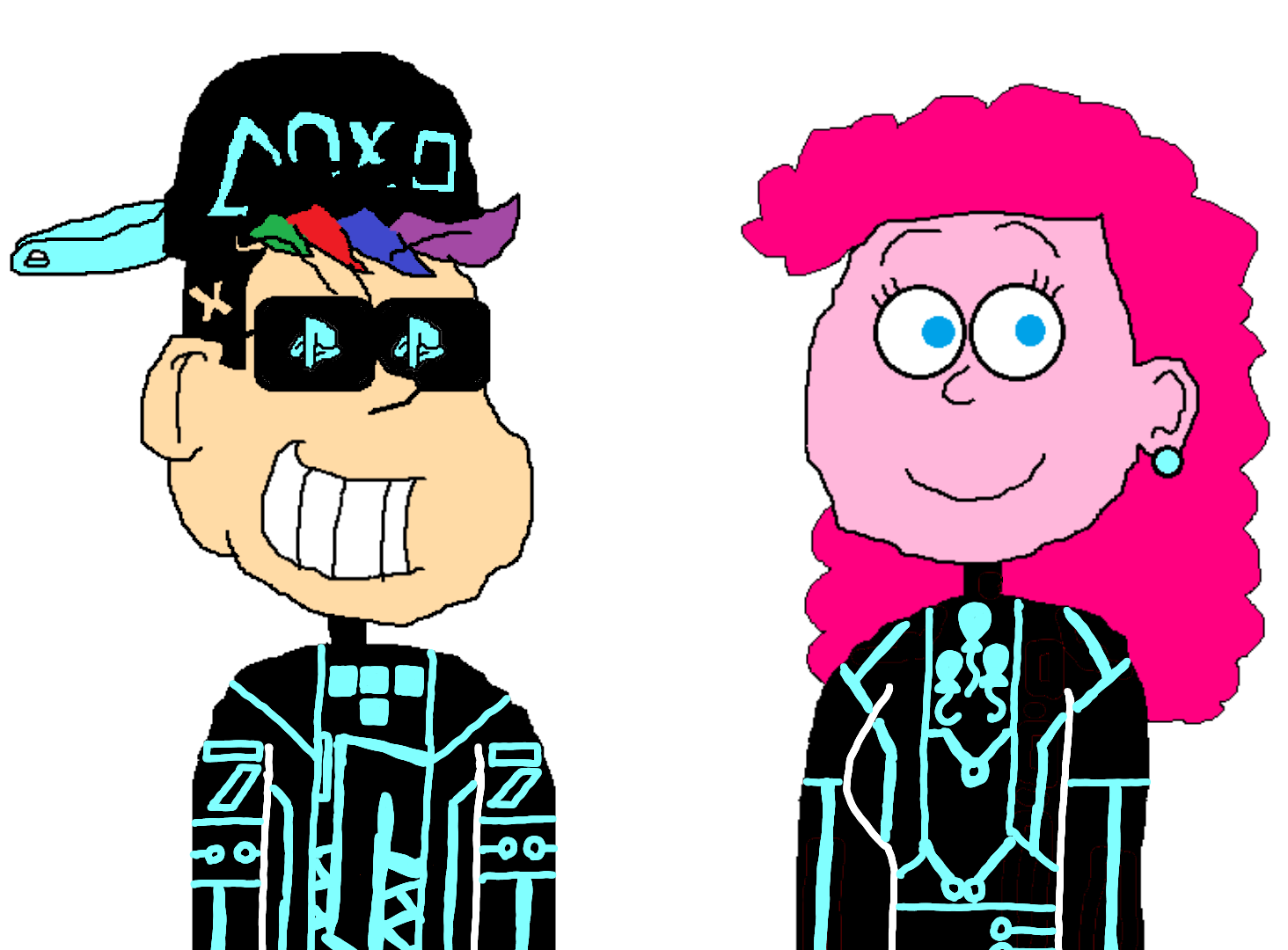Me and Pinkie Pie in Our TRON Outfits