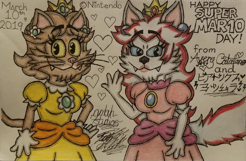 Avery and Beatrix as Peach and Daisy
