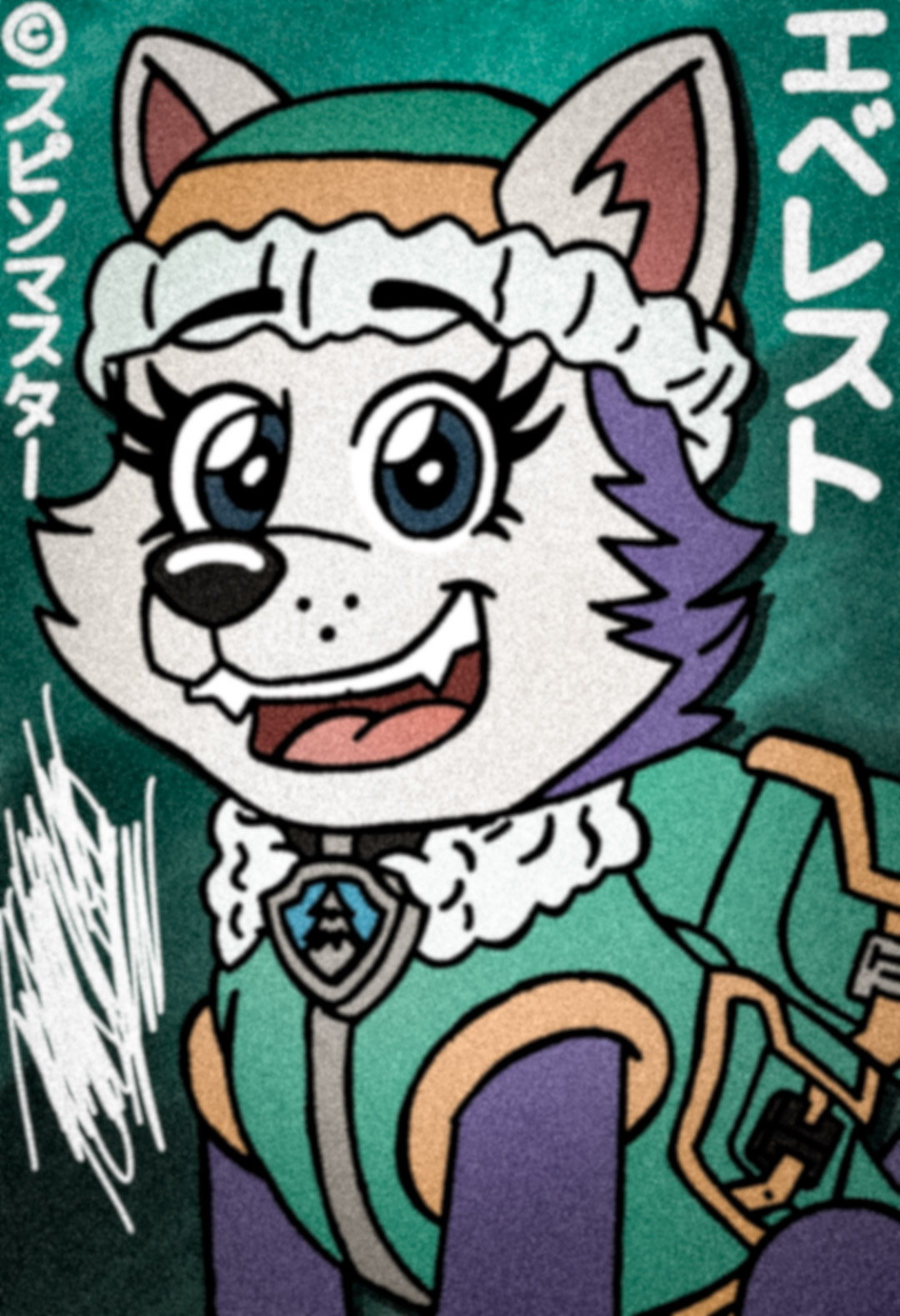 Everest the Snowy Mountain Pup in My Art Style