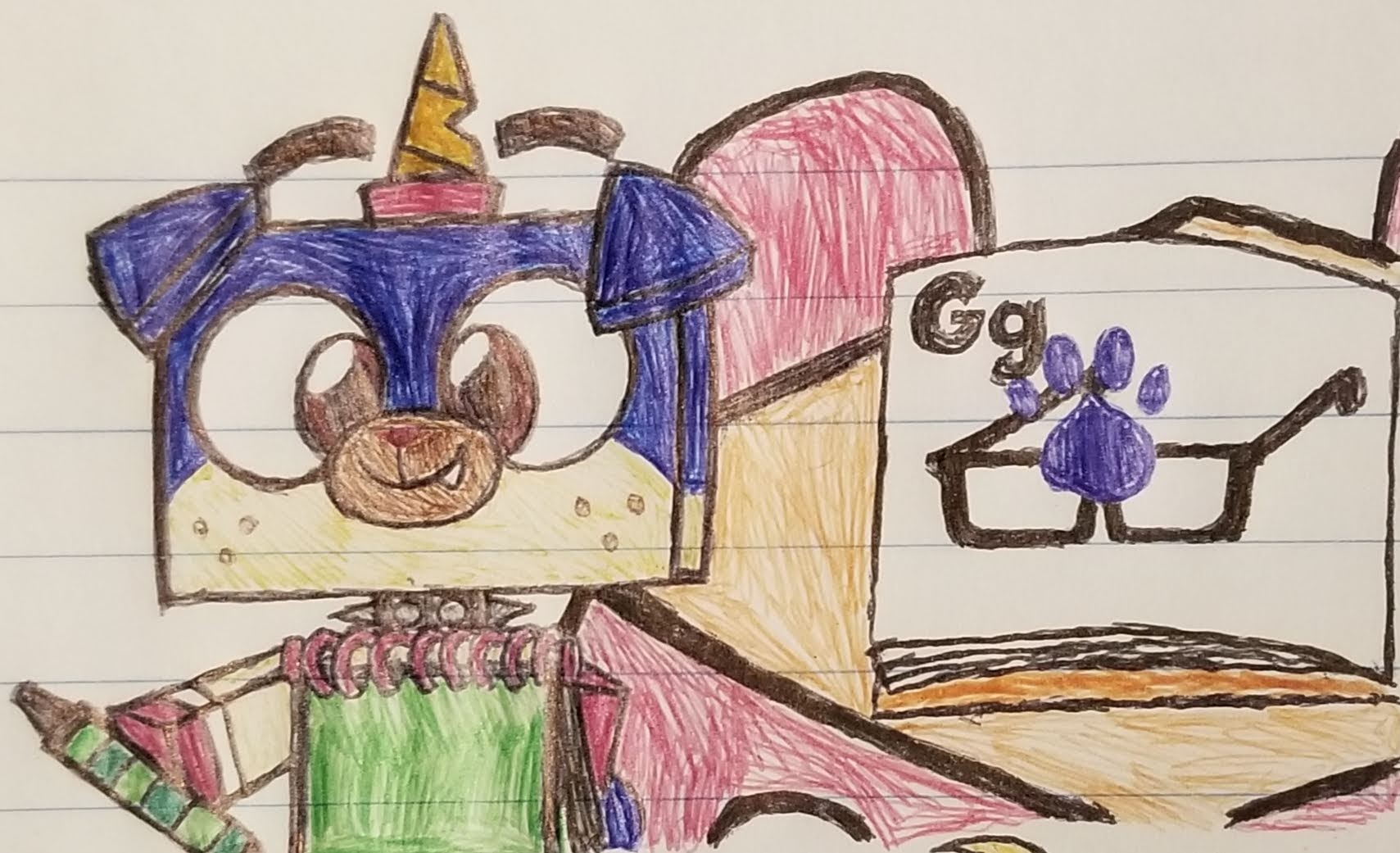 Old Artwork: Puppycorn Writes Down A Clue