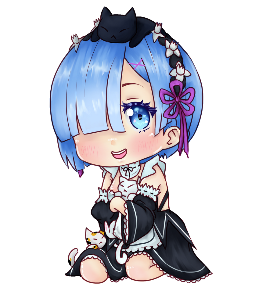 Chibi Vector Rem Rem Cat Chibi by Kat-SakuSaku on DeviantArt