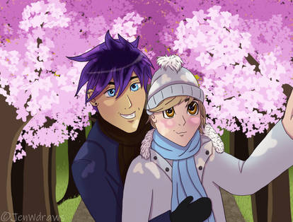 Akio and Hiro in Sakura garden