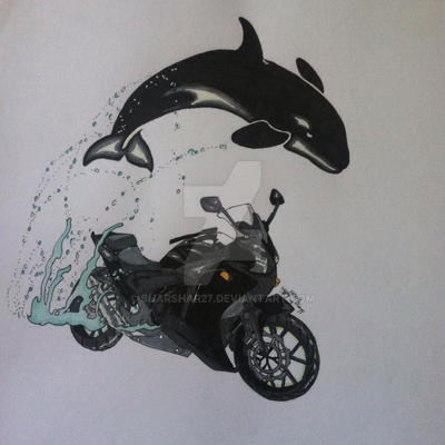 Orca Riding Motorcycle Orca Motorcycle Commission by sharshar27 on DeviantArt