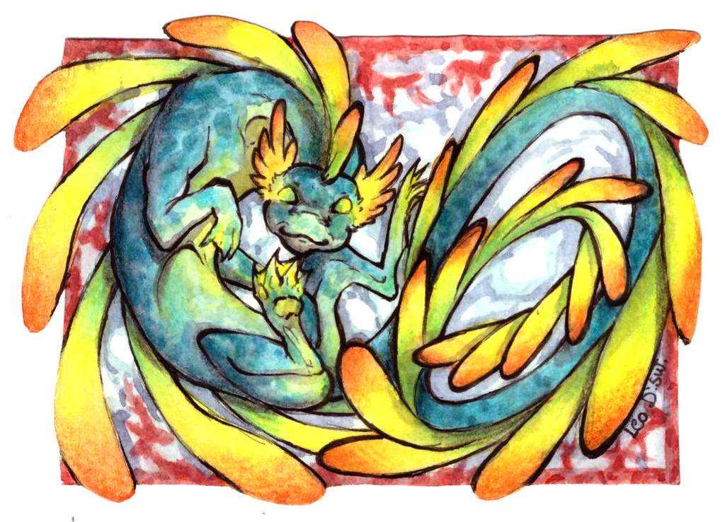 ACEO Trade - Water Dragon