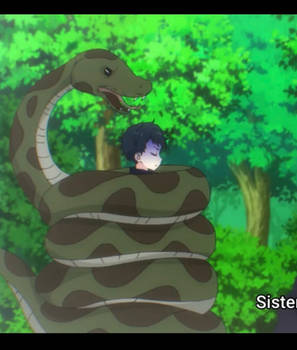 A snake wrapping Chiyo