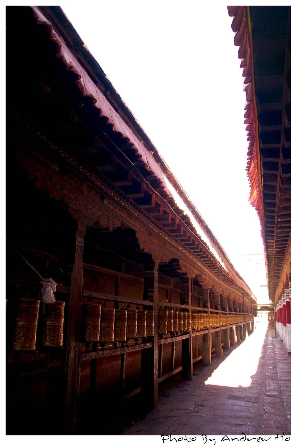 Prayer wheels in Tibet