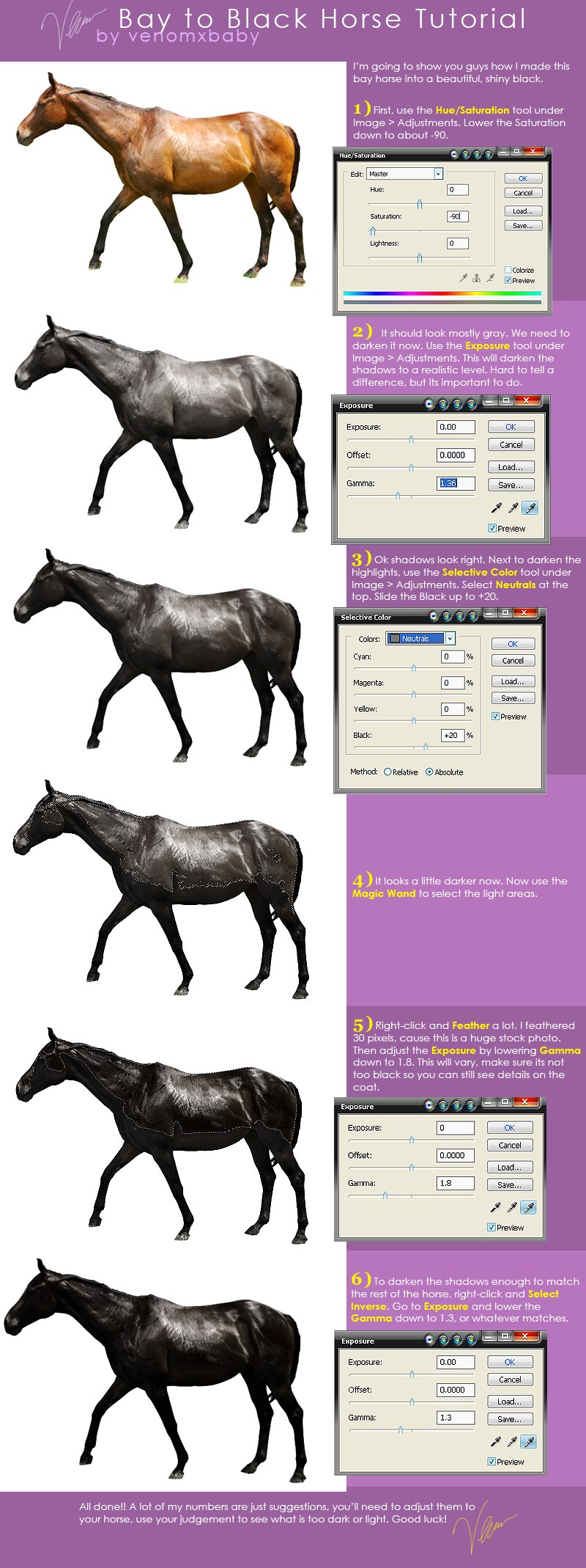 Bay to Black Horse Tutorial