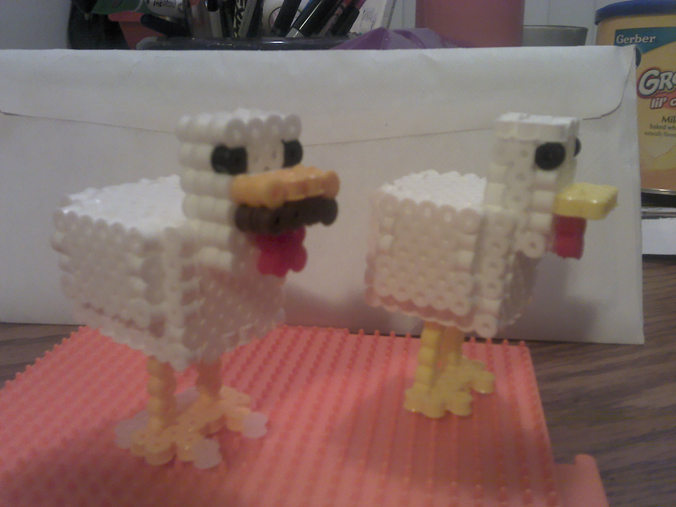 3D Minecraft Chicken Proto-Final Comparison