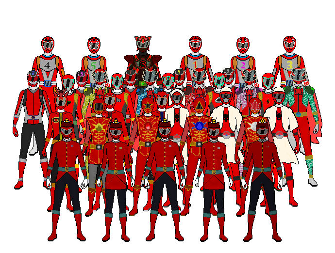 All Red Rangers for defend women against violence by Dekimashrider09 on ...