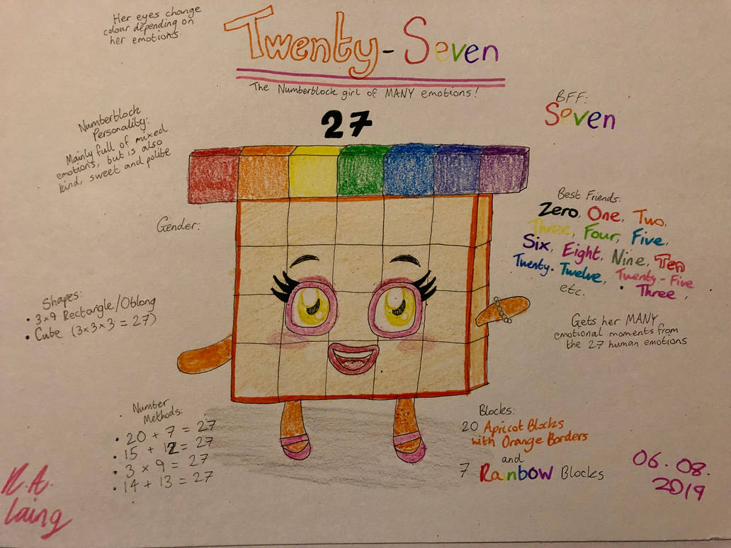 Numberblocks OCs | Twenty-Seven (27) by PinkStarEevee16 on DeviantArt