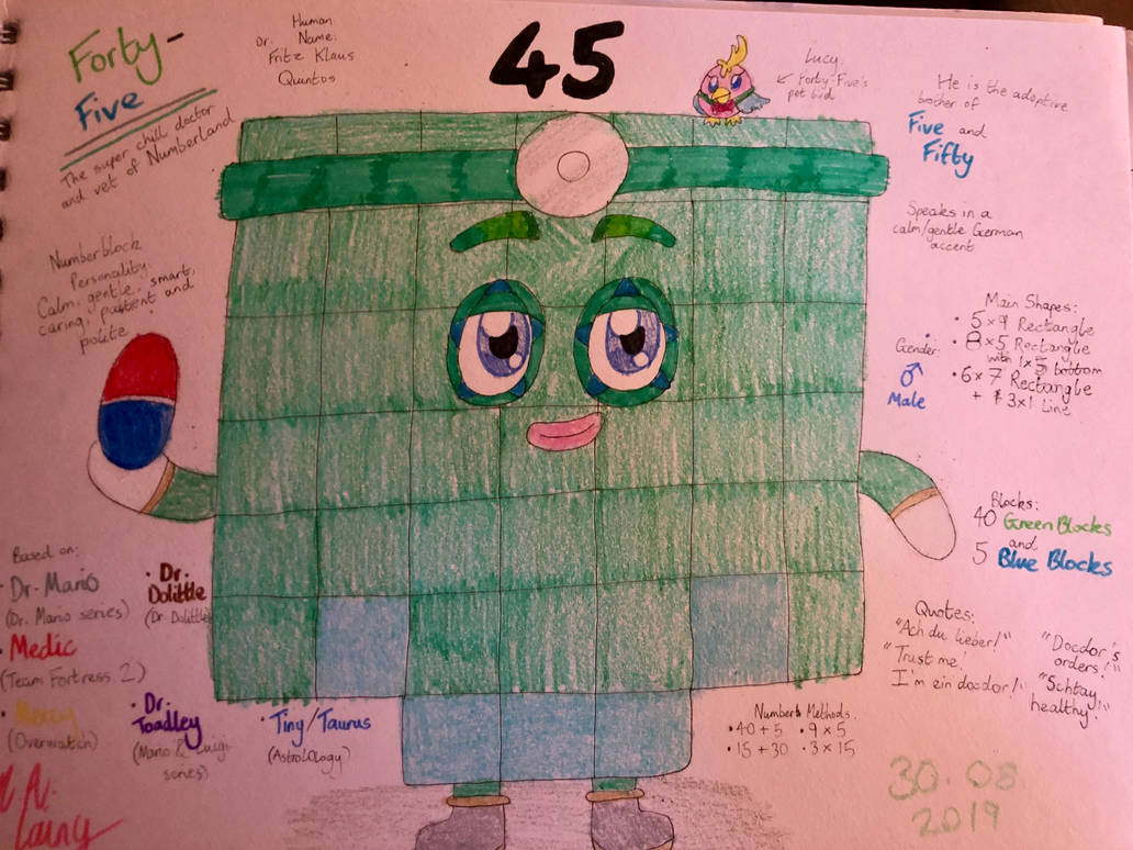 Numberblocks OCs | Forty-Five (45) by PinkStarEevee16 on DeviantArt