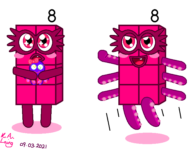 Numberblocks | Little Eight / Octoblock by PinkStarEevee16 on DeviantArt