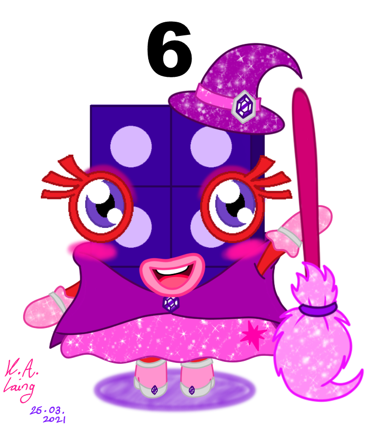 Numbers Block Girl Numberblocks | Magical Girl Six by PinkStarEevee16 on DeviantArt