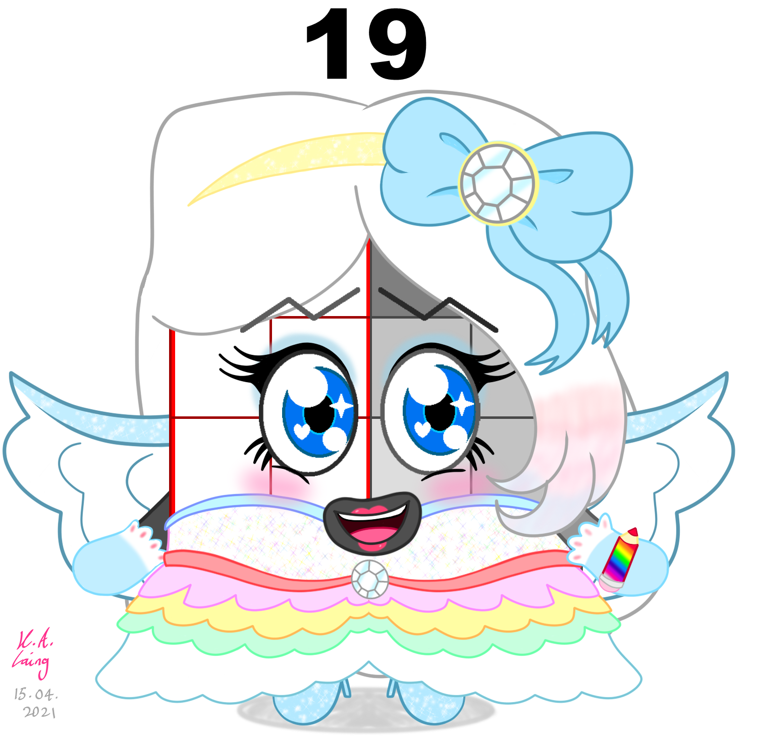 Numbers Block Girl Numberblocks | Magical Girl Nineteen by PinkStarEevee16 on DeviantArt