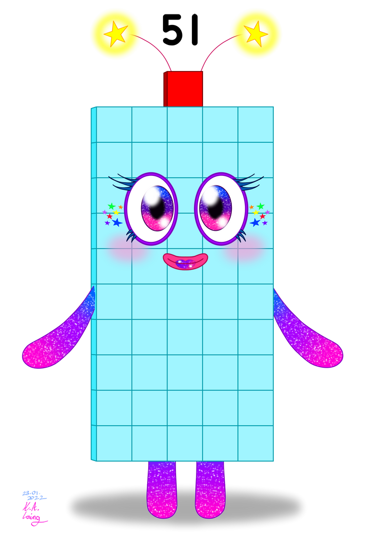 Numberblocks | Fifty-One (my version) by PinkStarEevee16 on DeviantArt