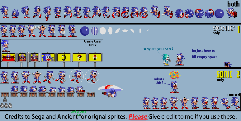 Sonic 1 Unused Sprites