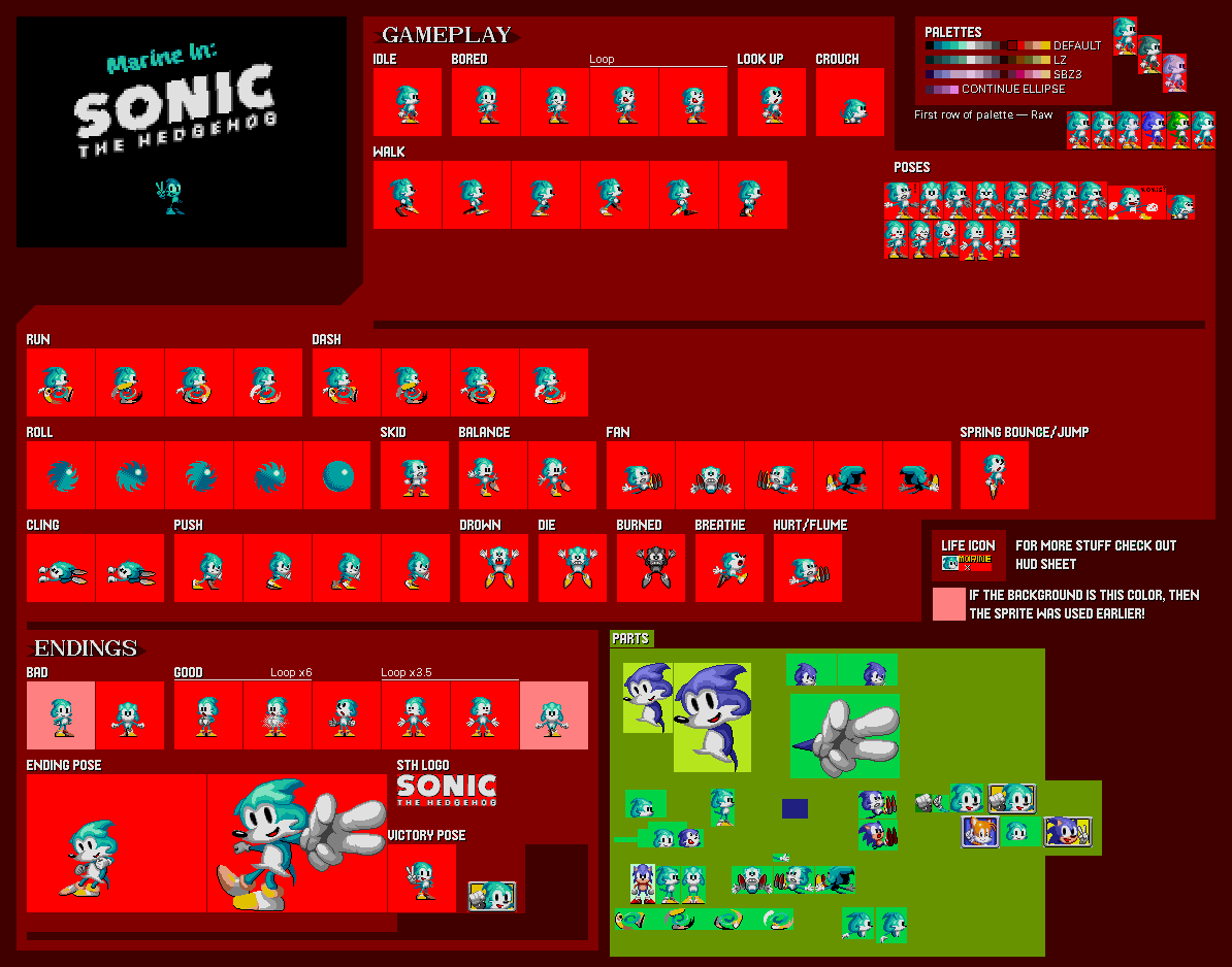 Classic Sonic Sprite Sheet by nicogamer337 on DeviantArt