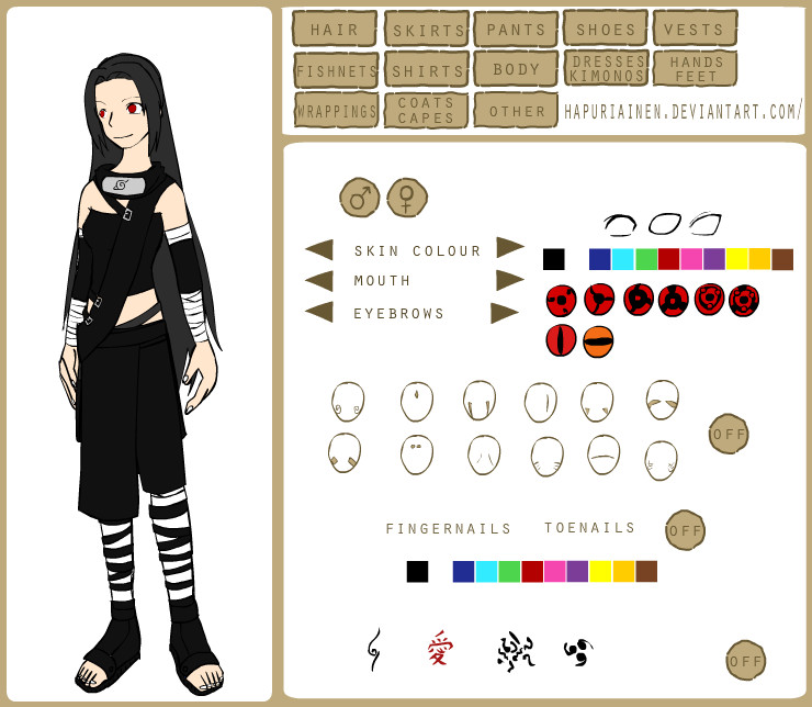 Naruto Character Creator Game Deviantart Games World.